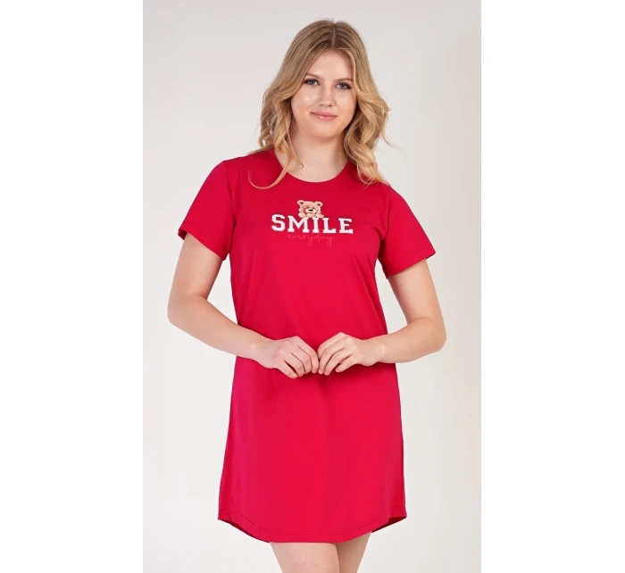 Dámská noční košile s krátkým rukávem Méďa Smile Dámská noční košile s krátkým rukávem Méďa Smile