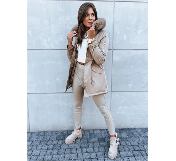Dámská zimní bunda parka béžová Dstreet model 21971002 - FashionStreet