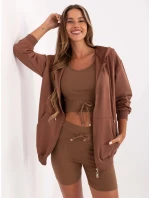 Hnedá dámska trojdielna základná súprava (7742)