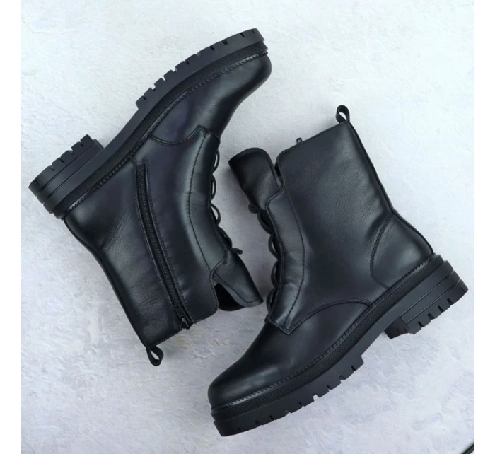 Dámské černé kožené boty model 21905958 - Rieker Dámské černé kožené boty model 21905958 - Rieker