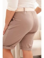Dámské bavlněné šortky Plus Size s páskem fango