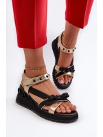 Sandały Damskie Z Kokardką D&A CR956 Złote