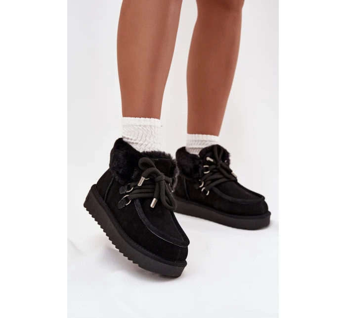 D.Franklin dámske snežnice z prírodného semišu - čierne D.Franklin dámske snežnice z prírodného semišu - čierne