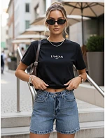 Dámske oversize tričko s výšivkou PARISSTEN čierne FashionStreet RY2885