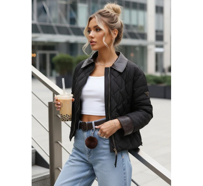 Kurtka przejściowa damska pikowana czarna model 22025111 - FashionStreet