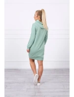 Šaty s kapucí tmavě mátové