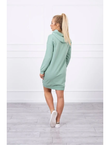 Šaty s kapucí tmavě mátové