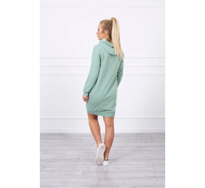 Šaty s kapucí tmavě mátové