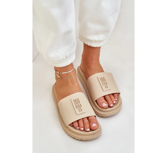 Klapki Damskie Big Star LL274A210 Beżowe