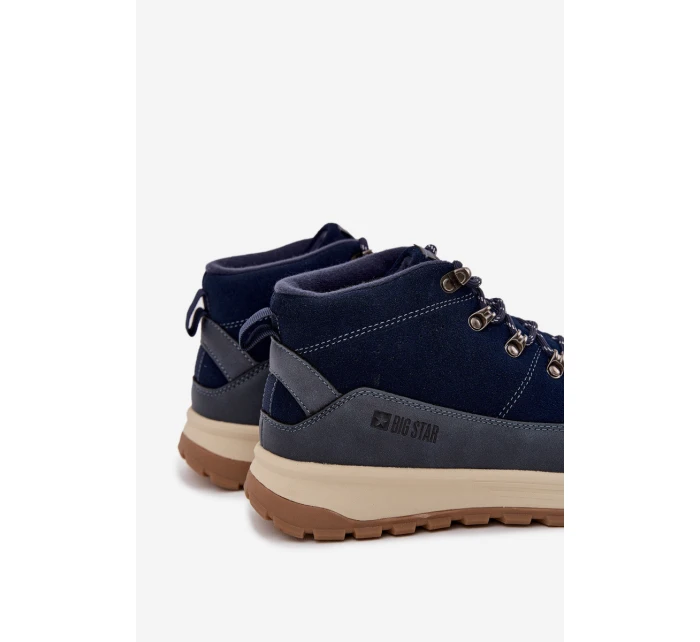 Zamszowe Buty Trekkingowe Męskie Big Star SS174264 Granatowe