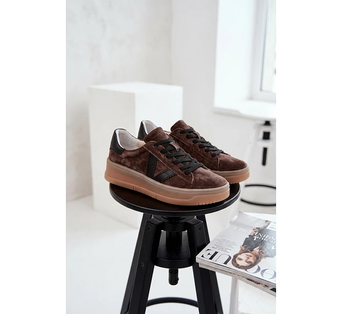 Dámské tenisky Vinceza 79597 na platformě hnědé