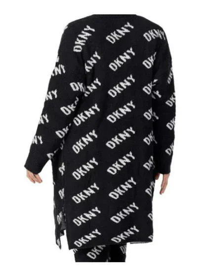 Dámský župan cardigan model 17865213 019 černá/bílá - DKNY Dámský župan cardigan model 17865213 019 černá/bílá - DKNY