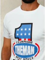 Pánske biele tričko s potlačou FashionStreet RX4406 Pánske biele tričko s potlačou FashionStreet RX4406