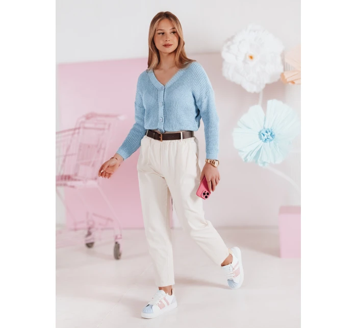 dámský oversize žebrovaný modrý Dstreet model 21986107 - FashionStreet