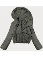 Krátká zelená dámská bunda s kapucí model 19447237 - S'WEST