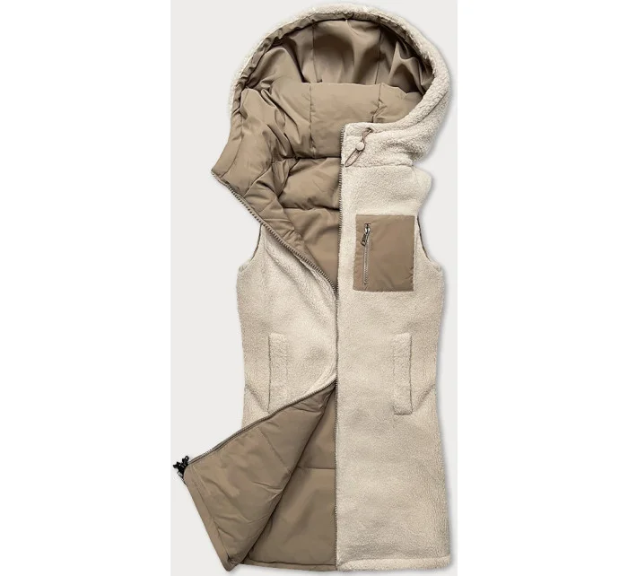 Béžová oboustranná dámská vesta typu  model 20709108 - J.STYLE