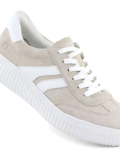 Kožené polobotky Remonte model 21910660 béžové barvy - Rieker