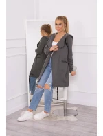 Zateplená bunda s kapucí v grafitové barvě