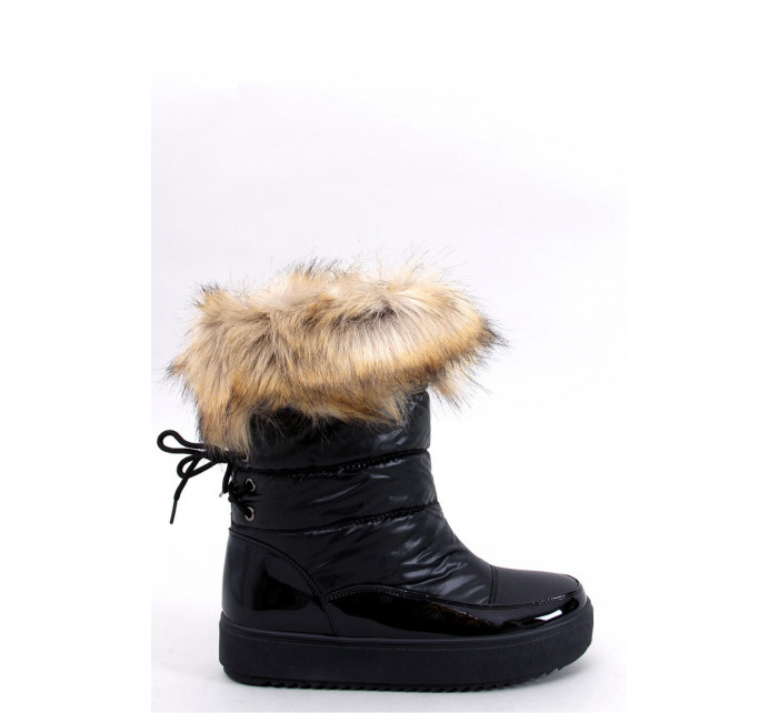 Dámske snehové topánky s kožušinou YY-58 Black - Inello