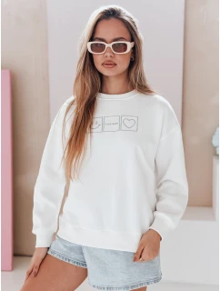 Dámska nadrozmerná mikina s výšivkou EASYJOY biela FashionStreet BY1514
