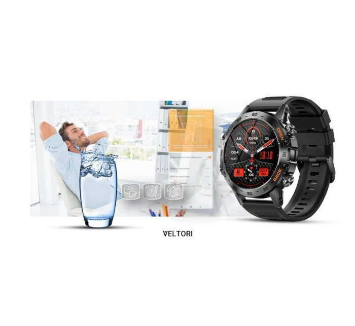 VELTORI VT120-1 Smartwatch Čierny silikónový remienok