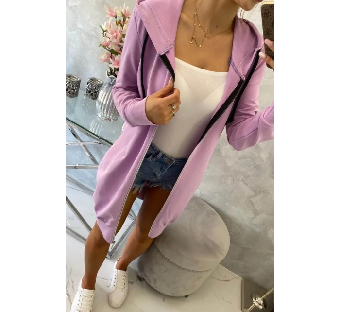 Šaty s kapucňou, mikina fialová