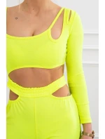Súprava s blúzkou top žltá neónová