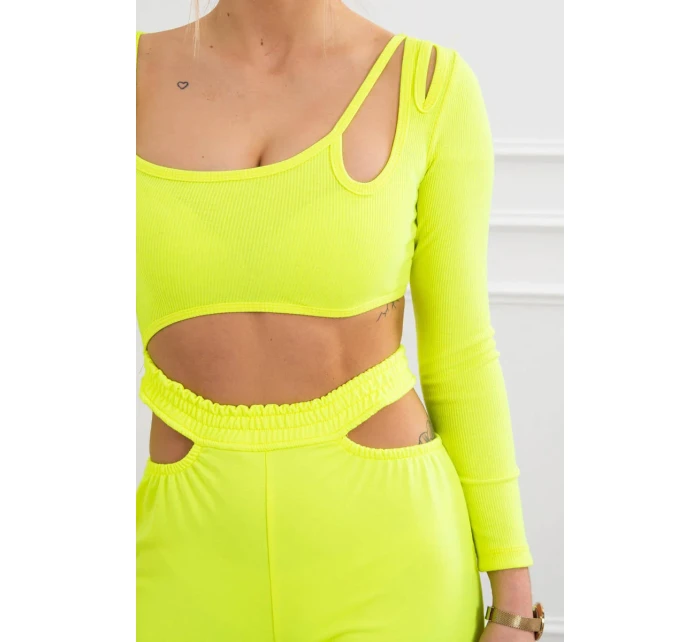 Súprava s blúzkou top žltá neónová