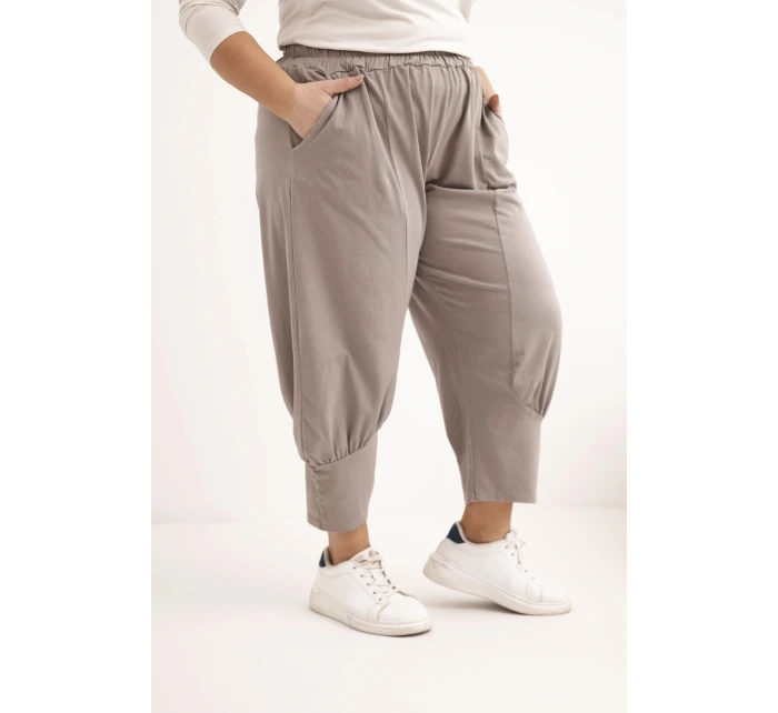 Dámske plus veľkosť nohavice s nízkym sedom a elastickým pásom Fango