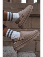 Damskie Kapcie Ocieplane Futerkiem Na Platformie Beżowe Azida Damskie Kapcie Ocieplane Futerkiem Na Platformie Beżowe Azida