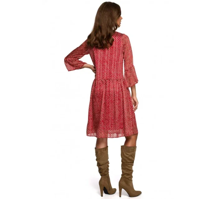 S237 Šifónové šaty so zaväzovaním za krkom - model 2