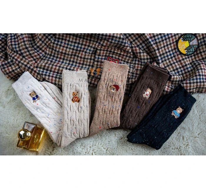 Magnetis ponožky YN5042 Medvedík melanž