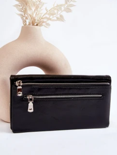 Dámská velká kožená peněženka s zipem Černá model 21605075 - Boto