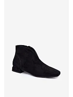 Nízké kotníkové boty s výřezem na zip Ploché podpatky Černé model 22320445 - Boto Nízké kotníkové boty s výřezem na zip Ploché podpatky Černé model 22320445 - Boto
