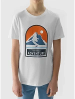 Chlapčenské tričko z organickej bavlny 4F - biele Chlapčenské tričko z organickej bavlny 4F - biele