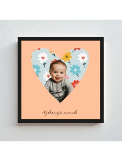 Personalizovaný magický fotoobraz v rámu - čtverec 20x20 - výřez fotky na podkladu 