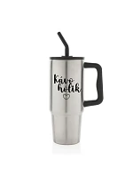 KÁVOHOLIK - strieborný cestovný termohrnček 900 ml