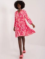 Dámske voľné šaty D73771Z30425A Koralová s bielou - Sublevel