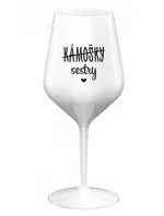 Fľaše - SISTERS - biely nerozbitný pohár na víno 470 ml