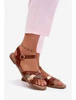 Dámske sandále 26SD35-293 hnedo-zlaté – Evento Dámske sandále 26SD35-293 hnedo-zlaté – Evento