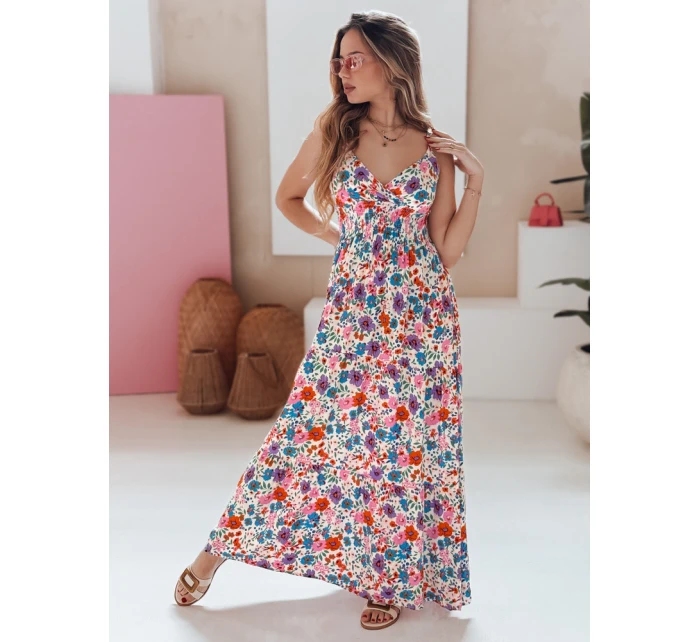 FLOWMISS biele kvetinové maxi šaty FashionStreet EY2628