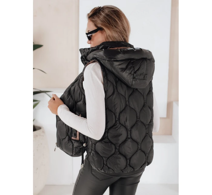 Dámská prošívaná vesta s kapucí černá Dstreet model 21990916 - FashionStreet