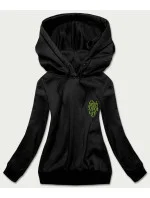 Krátká černá dámská mikina model 16317031 - J.STYLE Krátká černá dámská mikina model 16317031 - J.STYLE