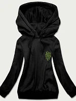 Krátka čierna dámska mikina (26013)