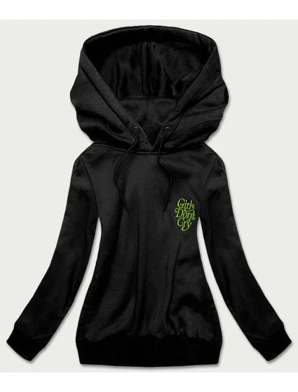 Krátká černá dámská mikina model 16317031 - J.STYLE Krátká černá dámská mikina model 16317031 - J.STYLE