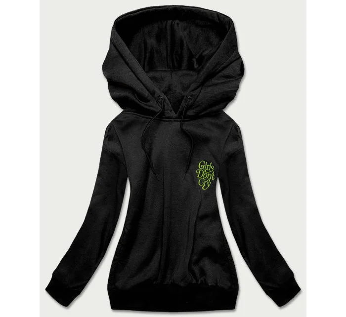 Krátká černá dámská mikina model 16317031 - J.STYLE Krátká černá dámská mikina model 16317031 - J.STYLE