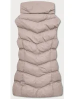 Tmavo béžová páperová dámska vesta (5M719-62) Tmavo béžová páperová dámska vesta (5M719-62)