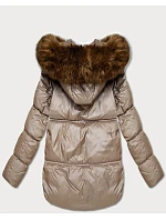 Dámska bunda bomber s kapucňou S'West v béžovej farbe (B8280-12) Dámska bunda bomber s kapucňou S'West v béžovej farbe (B8280-12)