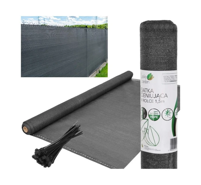 ODTIEŇ SIEŤ 110G/M2 1,5X25M TMAVO ŠEDÁ