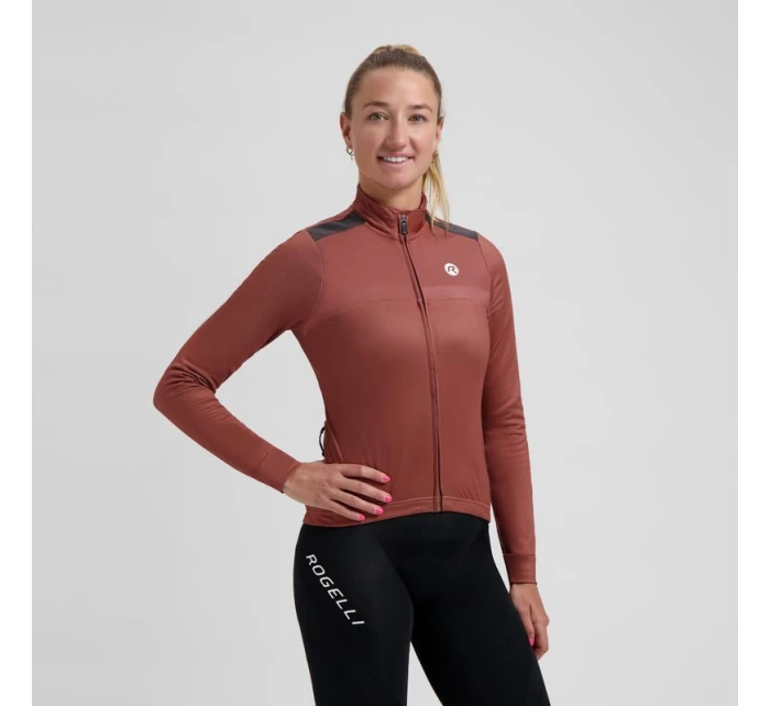 Rogelli dámsky dres s dlhým rukávom MONO brown 2XL